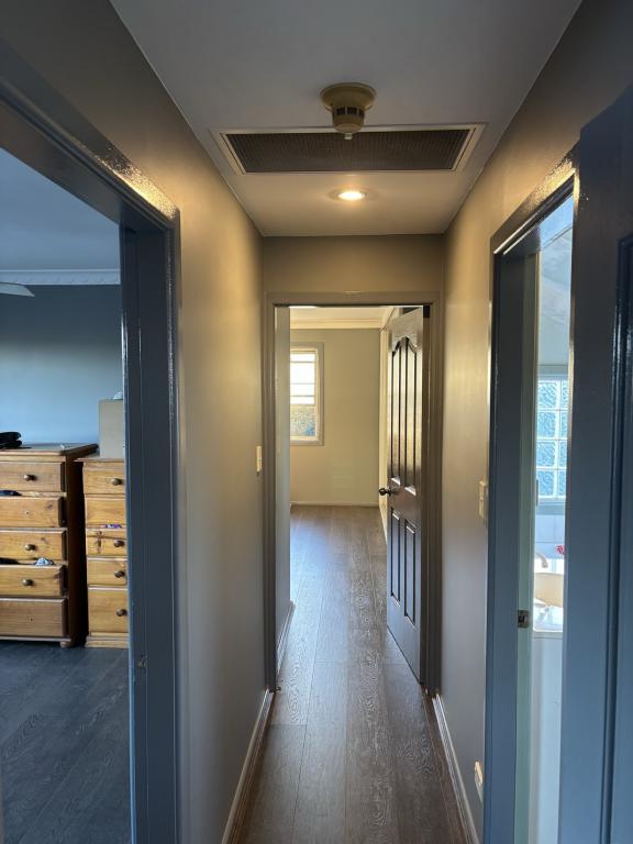 Hallway renovation with timber flooring