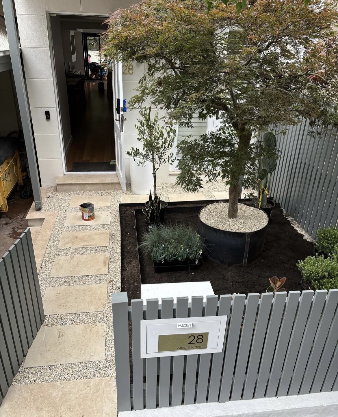 Front yard fencing and landscaping