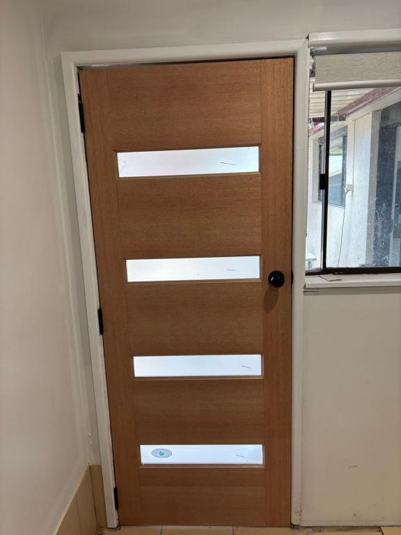 Timber door from interior